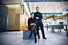 REPRESENTATIVE: Gabriella Sanders og Håkon Olsnes synes ikke joggesko passer til resten av uniformen. Derfor velger de å bruke pene uniforms-sko.