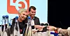GRUNN TIL Å SMILE: LO-nestleder Peggy Hessen Følsvik og LO-leder Hans-Christian Gabrielsen sier de er svært fornøyde med å ha fått fjernet forslag som ville rammet de mest utsatte menneskene på arbeidsmarkedet hardest. (Bildet er fra før koronautbruddet.)