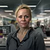 FAKE FOTO: Mai-Juni (47) jobber som selger i en elektronikkbutikk i Bergen.Dette bildet er ikke ekte, men laget av KI-tjenesten Midjourney.