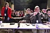 Lena Reitan (t.v.) sammen med resten av HK-ledelsen.