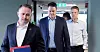 Riksmekler Mats Ruland (foran) bekreftet torsdag at Fellesforbundets leder Christian Justnes (bak) har levert melding om brudd i frontfagsoppgjøret. Norsk Industri-leder Harald Solberg i midten.
