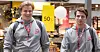 UTE PÅ PATRULJE: Mathias Lind Høyning (t.v.) og Håkon Magnussen var to av om lag 350 personer som deltok på årets utgave av LOs sommerpatrulje.