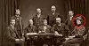 Arbeiderpartiets sentralstyre 1906 - 09. Fra venstre i første rekke: Magnus Nilssen, Christian Holtermann Knudsen, Oscar Nissen, Carl Jeppesen, Martha Tynæs. Stående bak fra venstre.: Arnt Aamodt, Ole O. Lian, Johan Karlgren og Johan Nygaard.