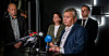 Norsk Industri-sjef Jørn Lier-Hansen, medmekler Hilde Lund, Fellesforbundet-leder Jørn Eggum og riksmekler Mats Ruland.