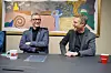 FRA STRID TIL SMIL: Leder i Handel og Kontor, Christopher Beckham (til venstre) og Fellesforbundets leder Christian Justnes.
