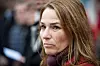 HK-leder Trine Lise Sundes på LOs pensjonsdemonstrasjon utenfor Stortinget.
