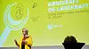 Sigrid Bonde Tusvik var konferansier på HK-dagen 2019, og startet dagen kledd i Greta Thunberg-uniform, som hun kalte det.