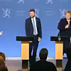 OOOOOPS: Hvem glemmer vel pressekonferansen der helseminister Bent Høie måtte stoppe statsminister Erna Solberg i å ta Folkehelseinstituttets Camilla Stoltenberg i hånda?