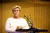 INGEN PAKKER MOT ARBEIDSLØSHET: Finansminister Siv Jensen hadde få tiltak å by på mot den økende arbeidsløsheten i revidert nasjonalbudsjett.