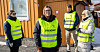 I STREIK: Fra venstre: Renate Lunde, tillitsvalgt Lene Østrem Bergo, Amund Boge Krogsti og Cecilie Vinje Simensen la ned arbeidet og tok på seg streikevester fredag morgen.