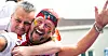 Jørn Eggum, forbundsleder i Fellesforbundet, og Svein Frode Pettersbakken, tillitsvalgt i samme forbund, under Pride i 2019.