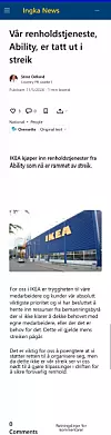 Skjermdump av intern melding fra pressesjef Stine Odland i Ikea, der ansatte informeres om at selskapet vil bruke egne medarbeidere og eventuelt bemanningsbyrå under streiken.
