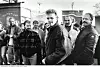 HØSTSTORM: Håkon Høst var klubblederen som selv var stormens øye da arbeiderne ved produksjonsanlegget på Hasle gikk ut i ulovlig streik. Her fra november 1986 da streiken var et faktum.