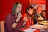 DEBATT: HK-leder Trine Lise Sundnes, forsker Ann Cecilie Bergene og EL & IT-leder Jan Olav Andersen satt i panelet under fredagens debatt.