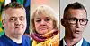 GÅR UT OVER MEDLEMMENE: Forbundslederne Jørn Eggum (Fellesforbundet), Mimmi Kvisvik (Fellesorganisasjonen) og Christoffer Beckham (Handel og Kontor) er bekymret for at de høye strømprisene vil føre til at medlemmene får mindre penger å kjøpe for.