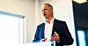 STATSRÅDEN: Samferdselsminister Jon-Ivar Nygård var opptatt av å rose de ansatte på Gardermoen.